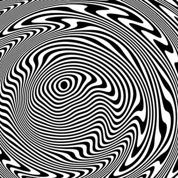 Abstract optical illusion. Pattern of wavy stripes Stock Illustration