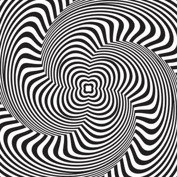 Abstract optical illusion. Pattern of wavy stripes Stock Illustration