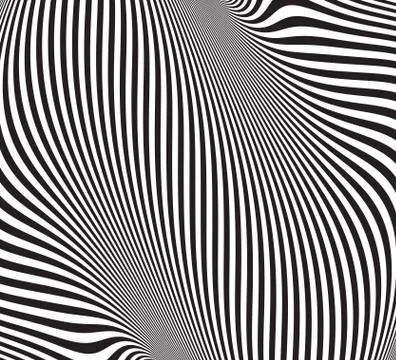 Abstract optical illusion. Pattern of wavy stripes Stock Illustration
