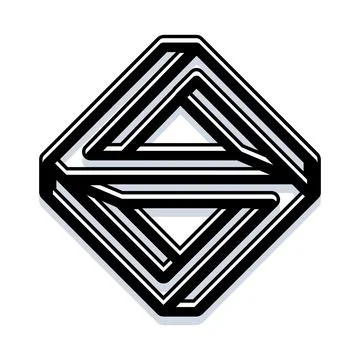 Abstract optical illusion symbol creating a visual paradox Ilustração Stock