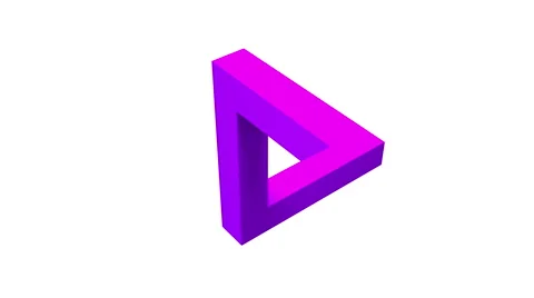 Abstract optical illusion of triangle on white background Stock Footage 63747144