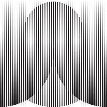 Abstract optical illusion with vertical black lines forming a circle like s.. 스톡 일러스트