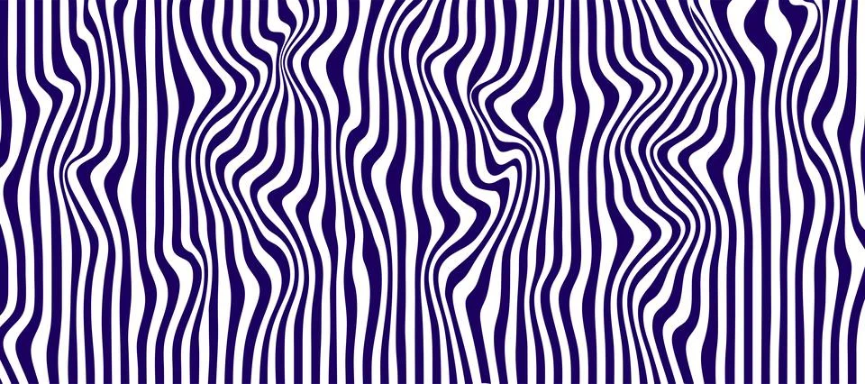 Abstract optical illusion wave on white background. A flow of blue and whit.. Ilustración de archivo