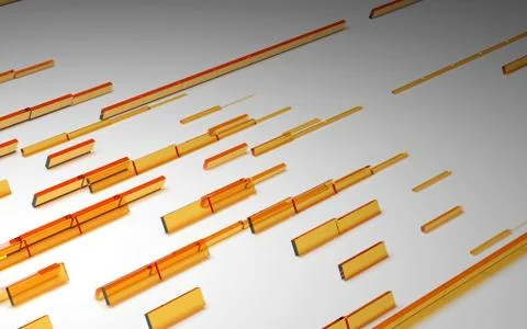 Abstract Orange 3D Cubes - 3D illustration Stock Illustration