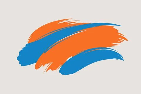 Abstract of orange and blue flowing organic shapes gradient Stock Illustration