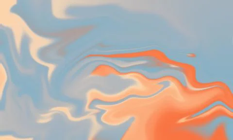 Abstract Orange and Blue Fluid Liquid Marble Texture Background Stock Illustration