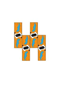 Abstract Orange and Blue Geometric Vector Artwork Stockillustratie