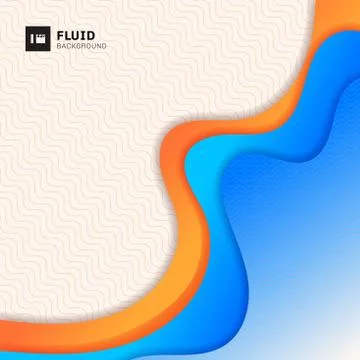 Abstract orange and blue gradient curve form and wave pattern on white backgr 스톡 일러스트