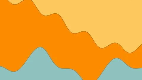 Abstract orange and blue layered waves create a dynamic organic composition Illustrazione stock