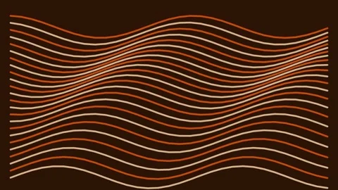 Abstract orange and brown flowing wavy lines pattern background seamless desi Stock Footage 343631656
