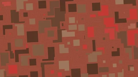 Abstract Orange and Brown Geometric Squares Pattern Background Vidéo 331199683