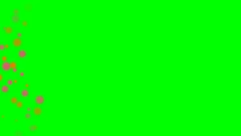 Abstract orange and pink light bokeh elements on a vibrant green background Stock Footage 340900634