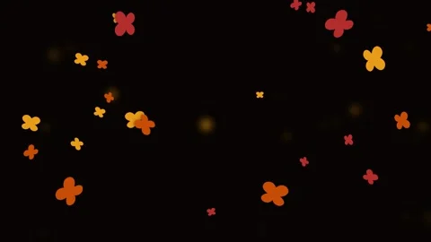 Abstract Orange and Red Cross Shapes Floating on Black Background Stock-Footage 344425084
