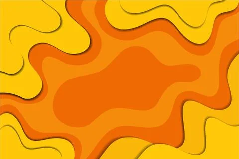 Abstract orange and yellow background with dynamic fluid shapes, vector illus Stock Illustration