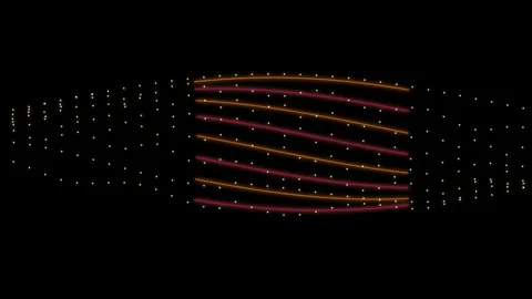 Abstract Orange and Yellow Digital Particle Wave Animation Vídeo Stock 341806613