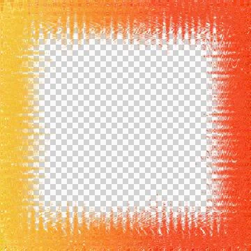 Abstract Orange and Yellow Distorted Zigzag Border Frame Stock Illustration