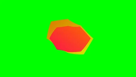 Abstract orange and yellow gradient shape isolated on a bright green backgrou Stock Footage 340265986