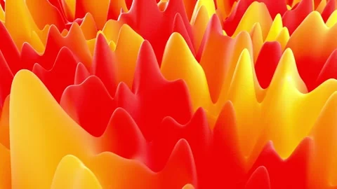 Abstract orange and yellow lava lamp peaks slowly undulating Stock Footage 309842959