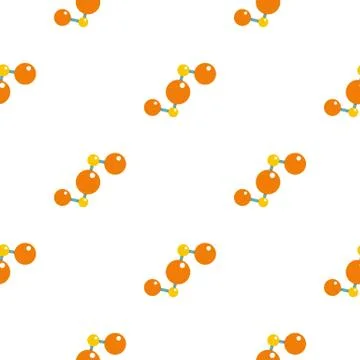 Abstract orange and yellow molecules pattern flat Illustrazione stock