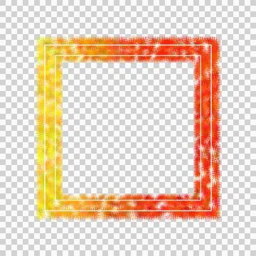 Abstract Orange and Yellow Textured Square Frame PNG on Transparent Background Stock Illustration