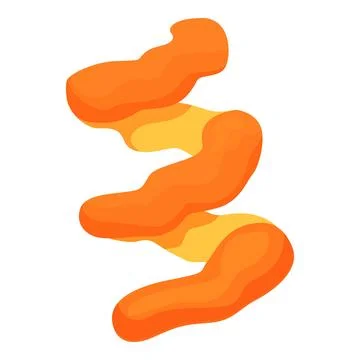 Abstract orange and yellow wavy shape creating a dynamic visual flow Stock Illustration