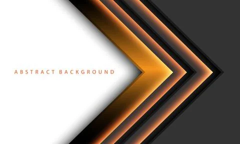 Abstract orange arrow light shadow direction on dark grey metallic with white Stock Illustration