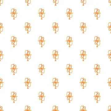 Abstract orange atomic structure science seamless pattern 스톡 일러스트