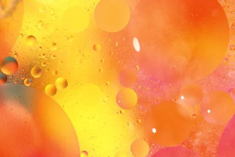 Abstract orange background with bubbles in the water Stock Photos