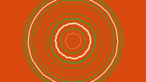 Abstract orange background with colorful concentric circles Stock Illustration