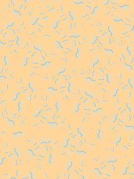 Abstract orange background with decorative blue caterpillars Stock Illustration