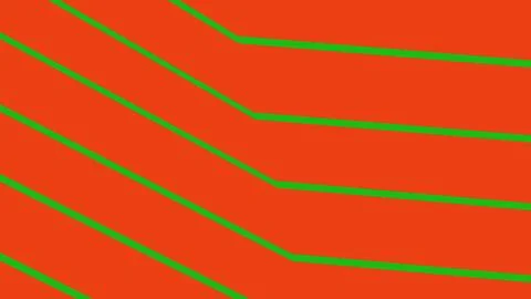 Abstract orange background with diagonal green lines 스톡 일러스트