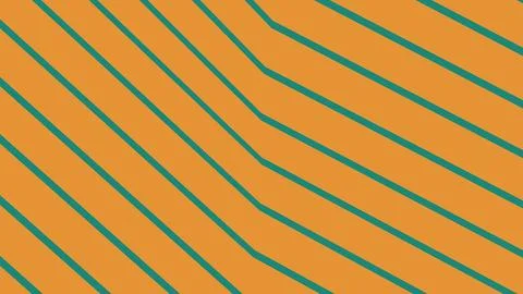 Abstract orange background with diagonal teal stripes Stock Illustration