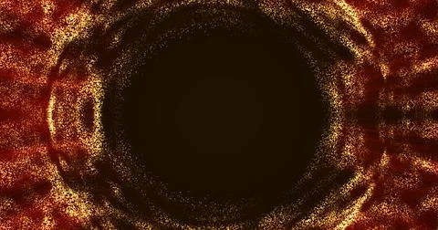 Abstract orange background from an energy blue magic ring of a round frame .. Stock Illustration