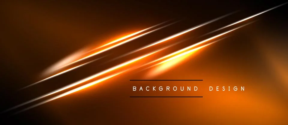 Abstract orange background features dynamic light streaks. Modern design Stock Illustration