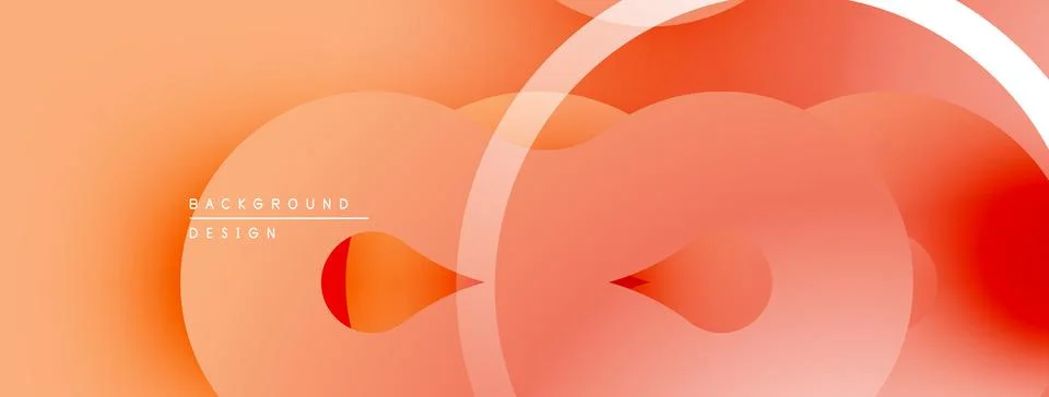 Abstract orange background. Overlapping circles create dynamic visual effect. Stock Illustration