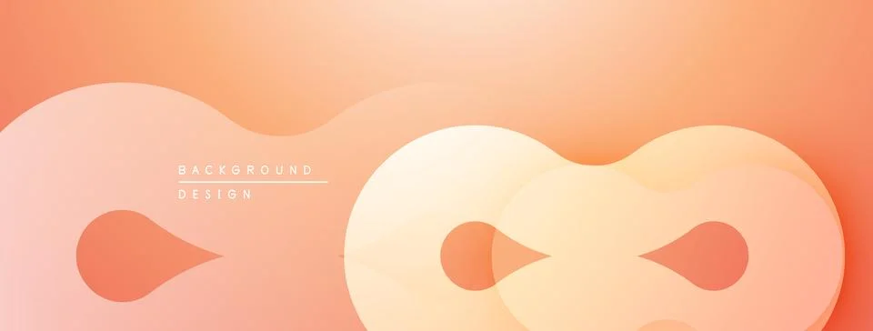 Abstract orange background. Overlapping shapes create flowing design. Minimalist Illustrazione stock