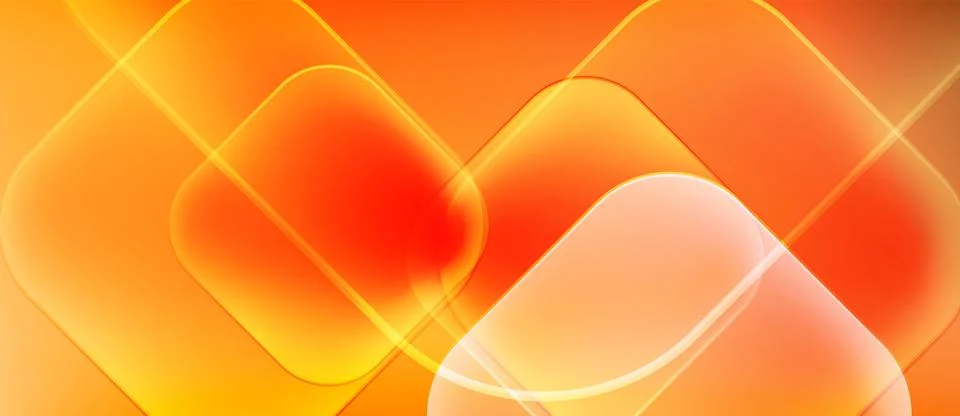 Abstract orange background. Overlapping squares create glowing effect. Warm Stock Illustration