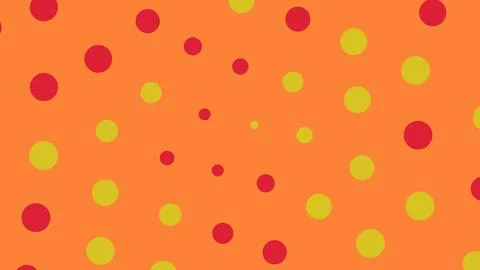 Abstract orange background with red and yellow polka dots Stock Illustration