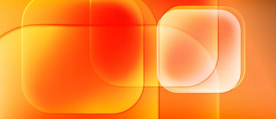 Abstract orange background. Rounded rectangles overlap, creating luminous effect イラスト素材