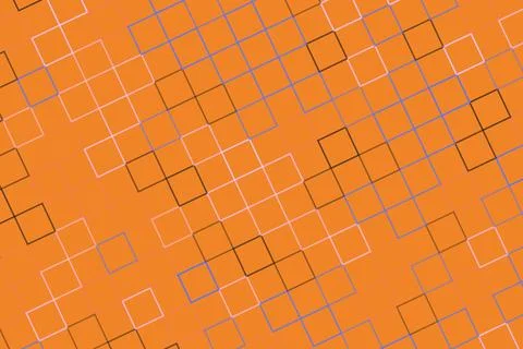 Abstract orange background with square and dot pattern Stock Illustration