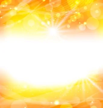 Abstract orange background with sun light rays Stock Illustration