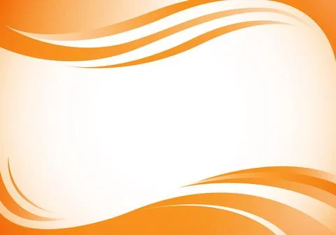 Abstract Orange Background Template with Dynamic Wavy Curves Stock Illustration