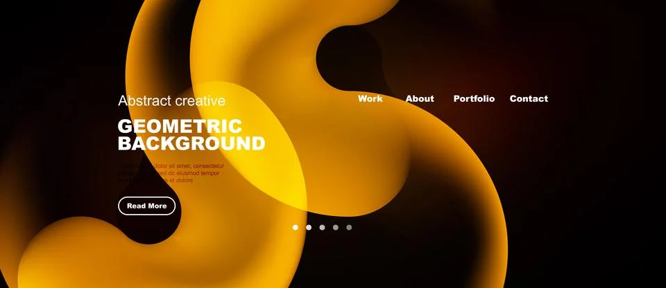 Abstract orange background with text elements. Website header includes イラスト素材