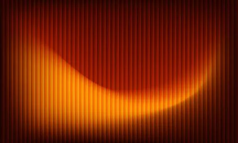 Abstract Orange Background with Vertical 3D Ribbed Stripes and Vibrant Gold.. Stock Illustration