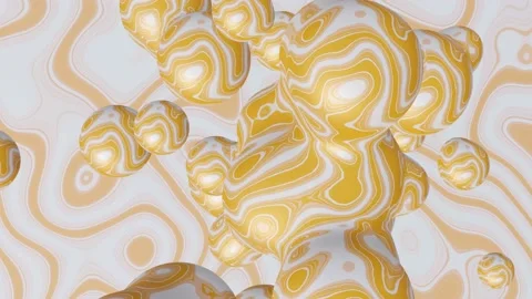 Abstract Orange Ball Background Video, 4K Motion Background Loop, Merging Stock Footage 232387425