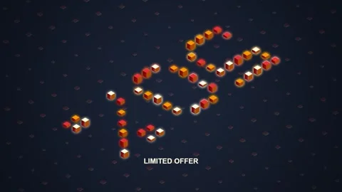Abstract Orange Barcode Pattern on Dark Background with Geometric Shapes Stock Footage 348231408
