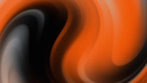 Abstract Orange Black Swirl Fluid Motion Background Smooth Flowing Waves Stock Footage 345424846