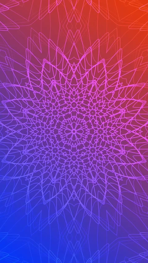 Abstract orange blue mandala background round ornament and simple design, Stock-Footage 313088969