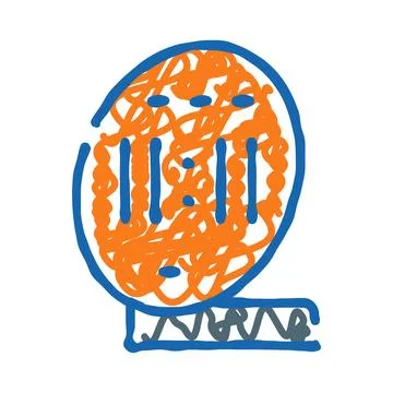 Abstract orange blue messy circle design element Illustrazione stock