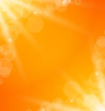 Abstract orange bright background with sun light rays Stock Illustration